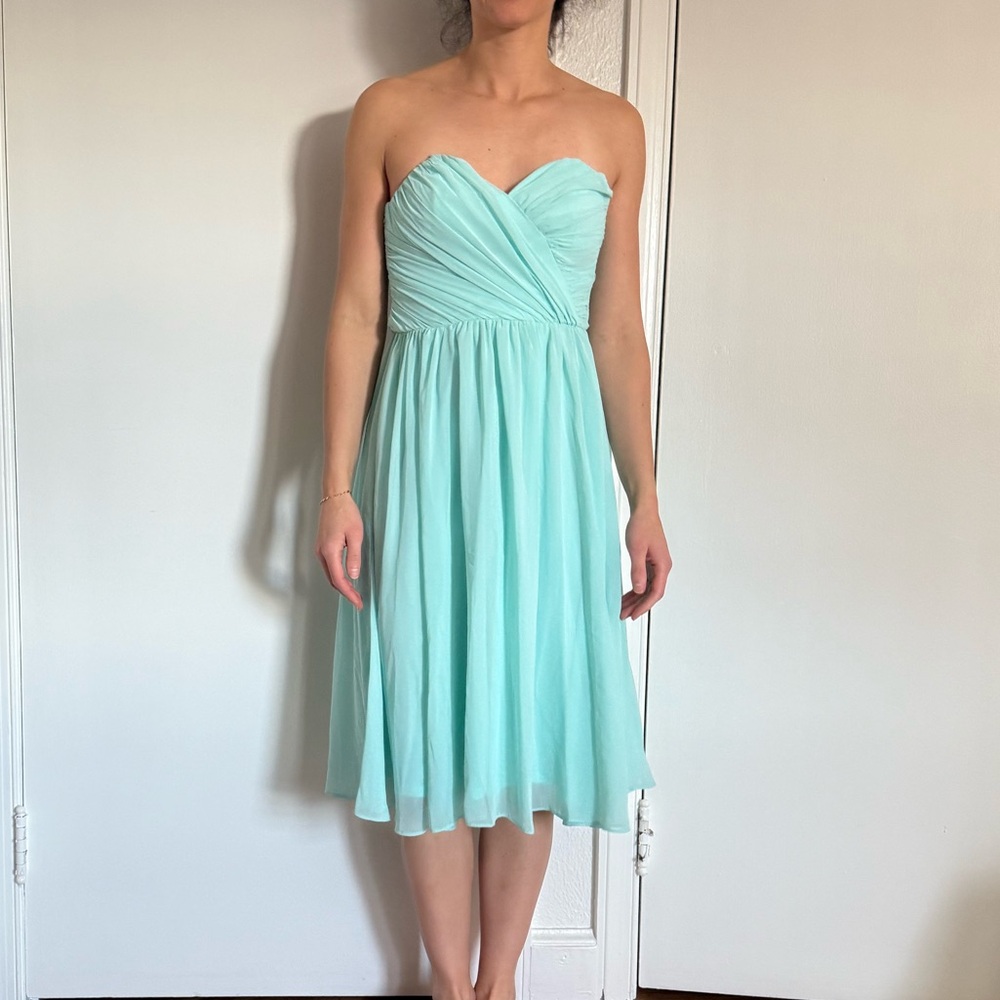 ASOS Strapless Light Blue /Green Dress